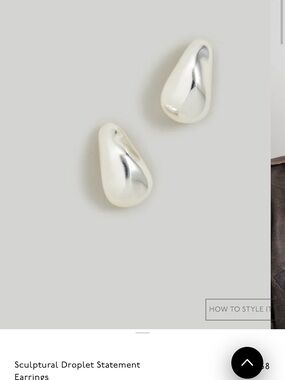 Madewell Sculptural Droplet Statement Wall Accent in Silver-White new